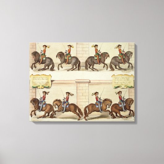 De marquis van Newcastle on Horseback Demonstratio Canvas Afdruk (Voorkant)