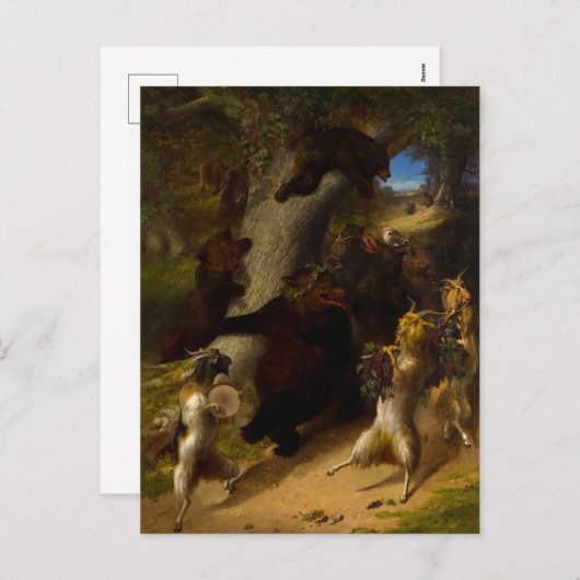 De mars van Silenus door William Holbrook Beard Feestdagenkaart (Voorkant / Achterkant)