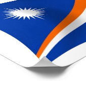 De Marshall-eilanden Vlag Poster Print (Hoek)