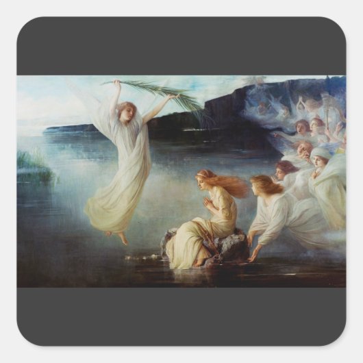 De marteldood van de Heilige Christina Vierkante Sticker (Voorkant)