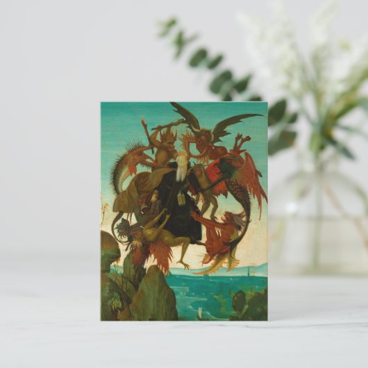 De marteling van Saint Anthony door Michelangelo 1 Briefkaart (Staand voorkant)