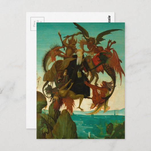 De marteling van Saint Anthony door Michelangelo 1 Briefkaart (Voorkant / Achterkant)