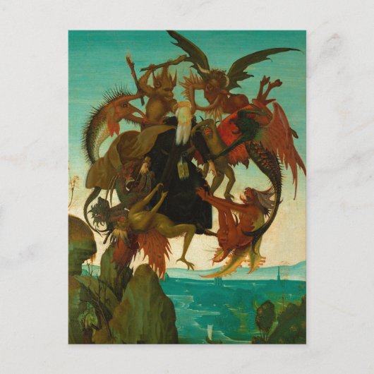 De marteling van Saint Anthony door Michelangelo 1 Briefkaart (Voorkant)
