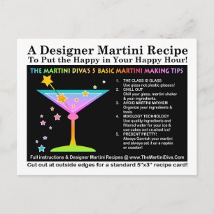 De Martini Diva's 5 Basic Martini Tips Briefkaart
