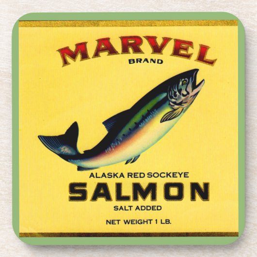 De marvel-zalm uit de jaren '30 kan een label krij onderzetter (Voorkant)