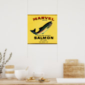 De marvel-zalm uit de jaren '30 kan een label krij poster (Keuken)