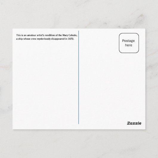 De Mary Celeste Briefkaart (Achterkant)