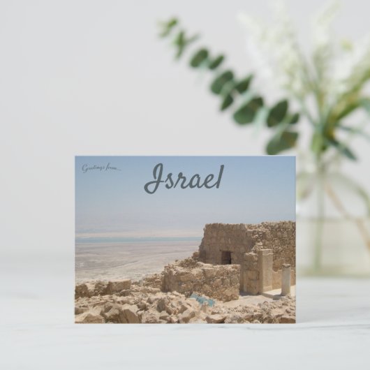 De Masada met het dode Zee Israel Briefkaart (Staand voorkant)