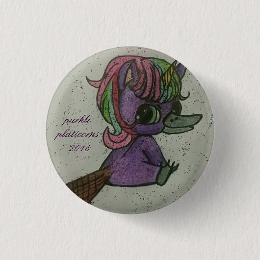 de mascot - knop van het purkle - team ronde button 3,2 cm (Voorkant)