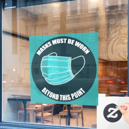 De maskers moeten worden gedragen raamsticker (Cafe Raam)