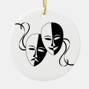 De Maskers van het Theater van de komedie en van Keramisch Ornament