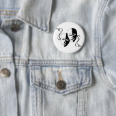 De Maskers van het Theater van de komedie en van Ronde Button 5,7 Cm (In situ)