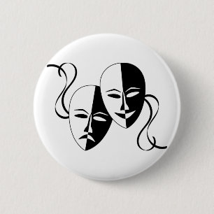 De Maskers van het Theater van de komedie en van Ronde Button 5,7 Cm