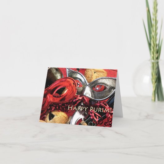 De Maskers van Purim & Kaart Hamantashen (Voorkant)