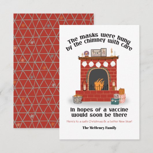 De maskers werden met zorg door de Chimney opgehan Kaart (Voorkant / Achterkant)