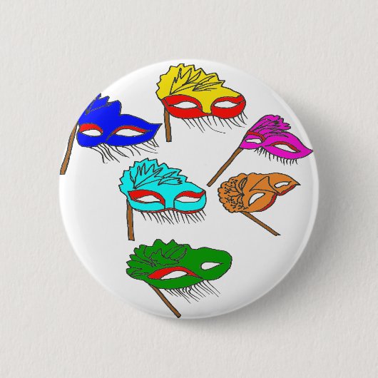 DE MASKES1.png Ronde Button 5,7 Cm (Voorkant)