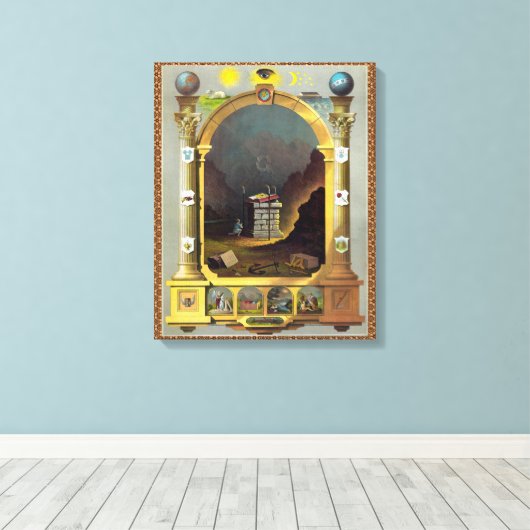 De Masonic Chart Canvas Afdruk (Insitu (Houten vloer))