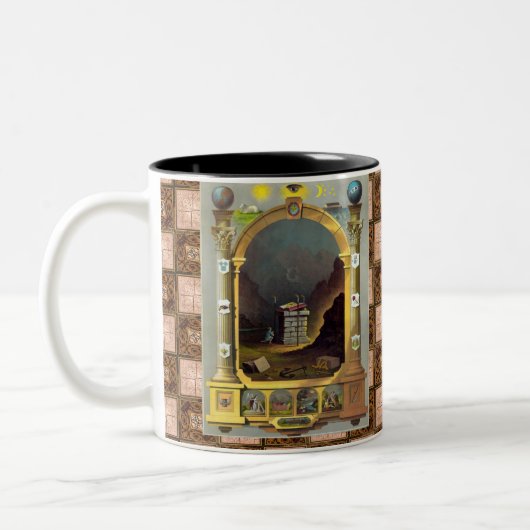 De Masonic Chart Tweekleurige Koffiemok (Links)