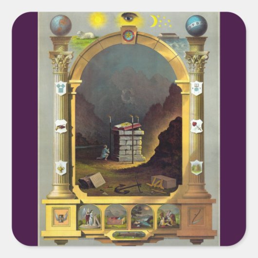 De Masonic Chart Vierkante Sticker (Voorkant)