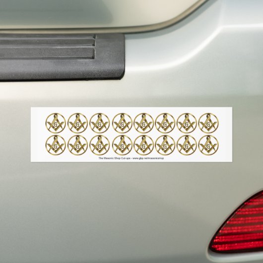 De Masonic Circle Snijdt Bumpersticker (Op auto)