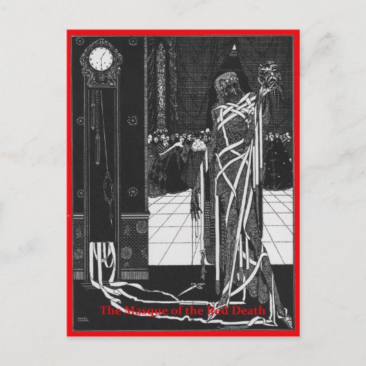 De Masque van de Rode Dood Briefkaart (Voorkant)