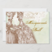 De Masquerade Ball, blauwgroen en goud Kaart (Voorkant)