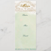 De Masquerade Ball, Menu blauwgroen en goud (Achterkant)