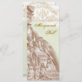 De Masquerade Ball, Menu blauwgroen en goud (Voorkant / Achterkant)