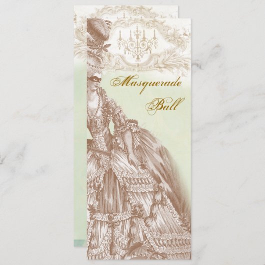 De Masquerade Ball, Menu blauwgroen en goud (Voorkant / Achterkant)