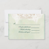 De Masquerade Ball, RSVP blauwgroen en goud Kaart (Achterkant)