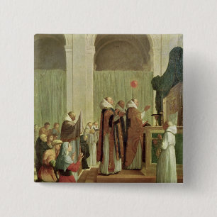 De Massa Sint-Martin van Tours, 1654 Vierkante Button 5,1 Cm