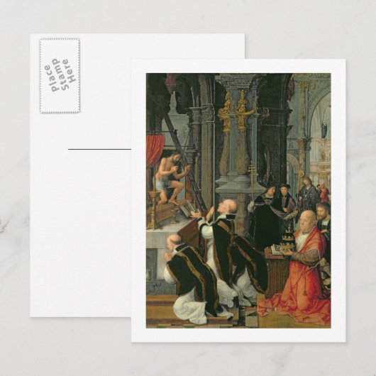 De massa van St. Gregory (olie op doek) Briefkaart (Voorkant / Achterkant)