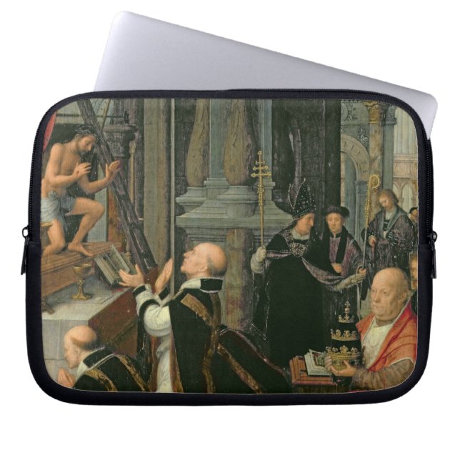 De massa van St. Gregory (olie op doek) Laptop Sleeve (Voorkant)