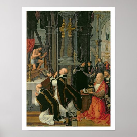 De massa van St. Gregory (olie op doek) Poster (Voorkant)