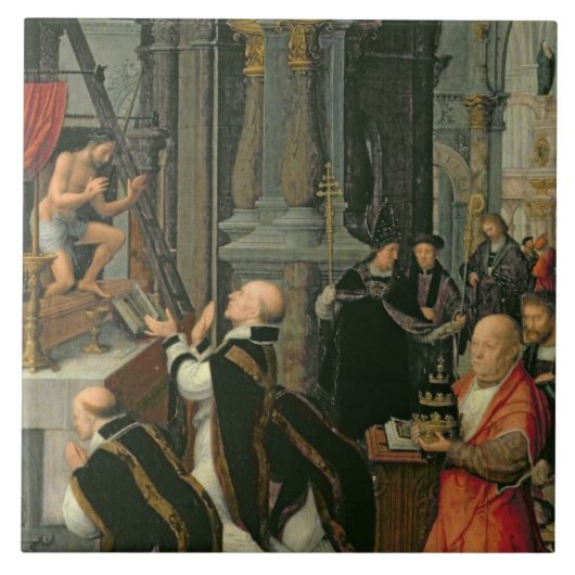 De massa van St. Gregory (olie op doek) Tegeltje (Voorkant)
