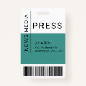 De massamedia van de arbeider van de pers de foto  badge (Achterkant)