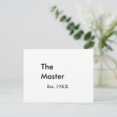 De Master baas naam est jaar datum man koning tite Briefkaart (Staand voorkant)