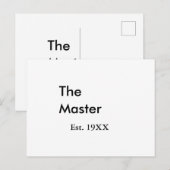 De Master baas naam est jaar datum man koning tite Briefkaart (Voorkant / Achterkant)