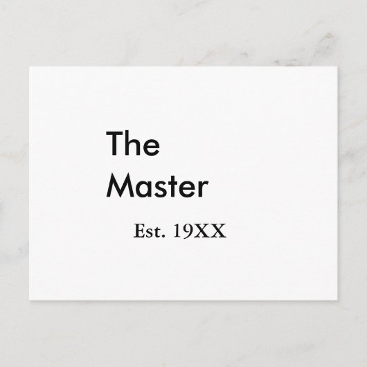 De Master baas naam est jaar datum man koning tite Briefkaart (Voorkant)