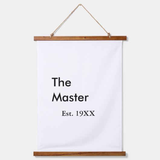 De Master baas naam est jaar datum man koning tite Hangend Wandkleed (Voorkant)