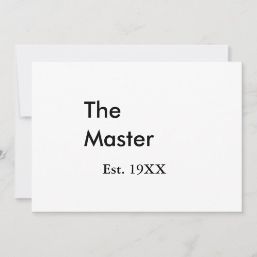 De Master baas naam est jaar datum man koning tite Kaart (Voorkant)