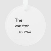 De Master baas naam est jaar datum man koning tite Ornament (achterkant)