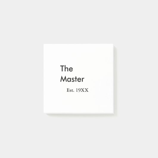 De Master baas naam est jaar datum man koning tite Post-it® Notes (Voorkant)