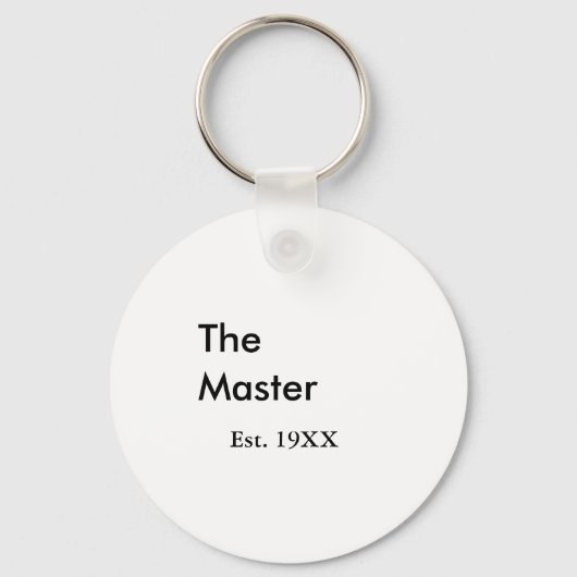 De Master baas naam est jaar datum man koning tite Sleutelhanger (Voorkant)