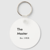 De Master baas naam est jaar datum man koning tite Sleutelhanger (Achterkant)