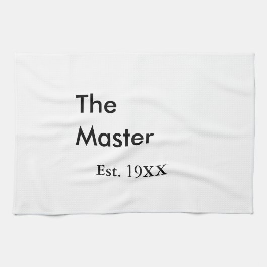 De Master baas naam est jaar datum man koning tite Theedoek (Horizontaal)