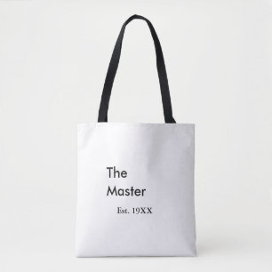De Master baas naam est jaar datum man koning tite Tote Bag