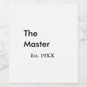 De Master baas naam est jaar datum man koning tite Wijn Etiket (Enkel label)