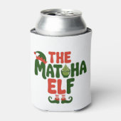 De Matcha Elf Grappige Kerst Matcha Drank Blikjeskoeler (Blikje Voorkant)