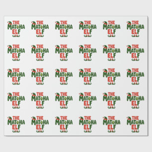 De Matcha Elf Grappige Kerst Matcha Drank Cadeaupapier